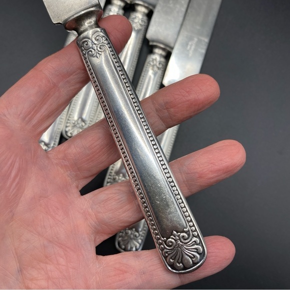 1835 R. WALLACE Set of 6 Knives Vintage Silver Plated 12 DWT - Picture 6 of 8